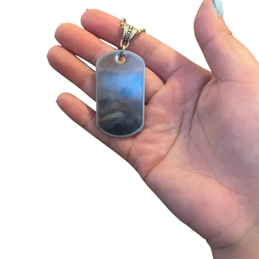 Handmade breast cancer dog tag